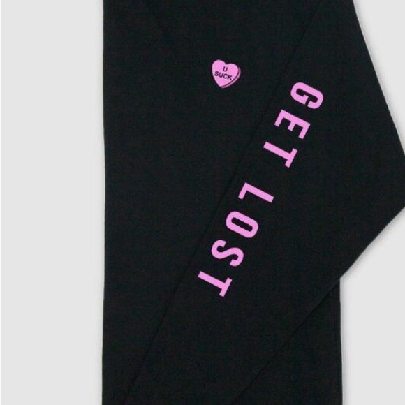 Riot Society U Suck Candy Heart Embroidered Mens Long Sleeve T-Shirt BLK… USED - Picture 2 of 6